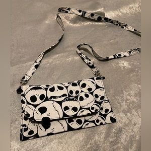 Hand crafted  skull pouch shoulder bag with detachable strap